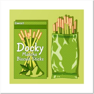 Japanese matcha biscuit sticks Posters and Art